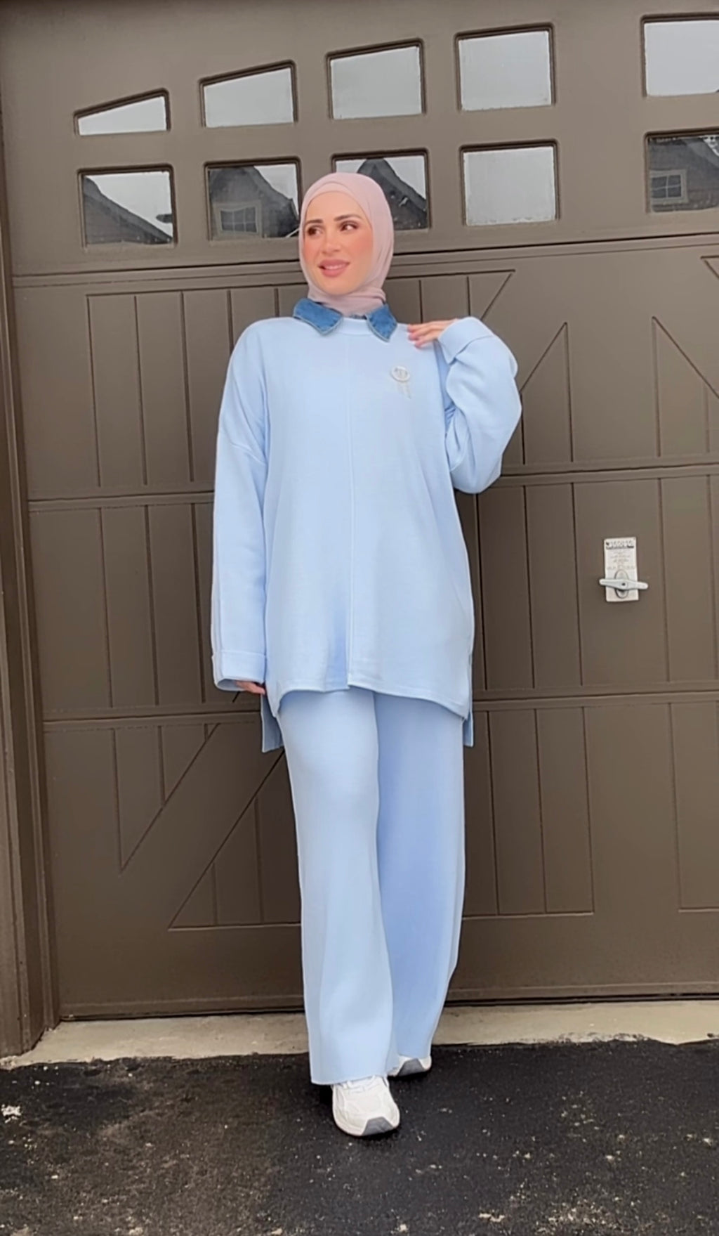 Two-Piece Soft Knit Set – Sky Blue image 4