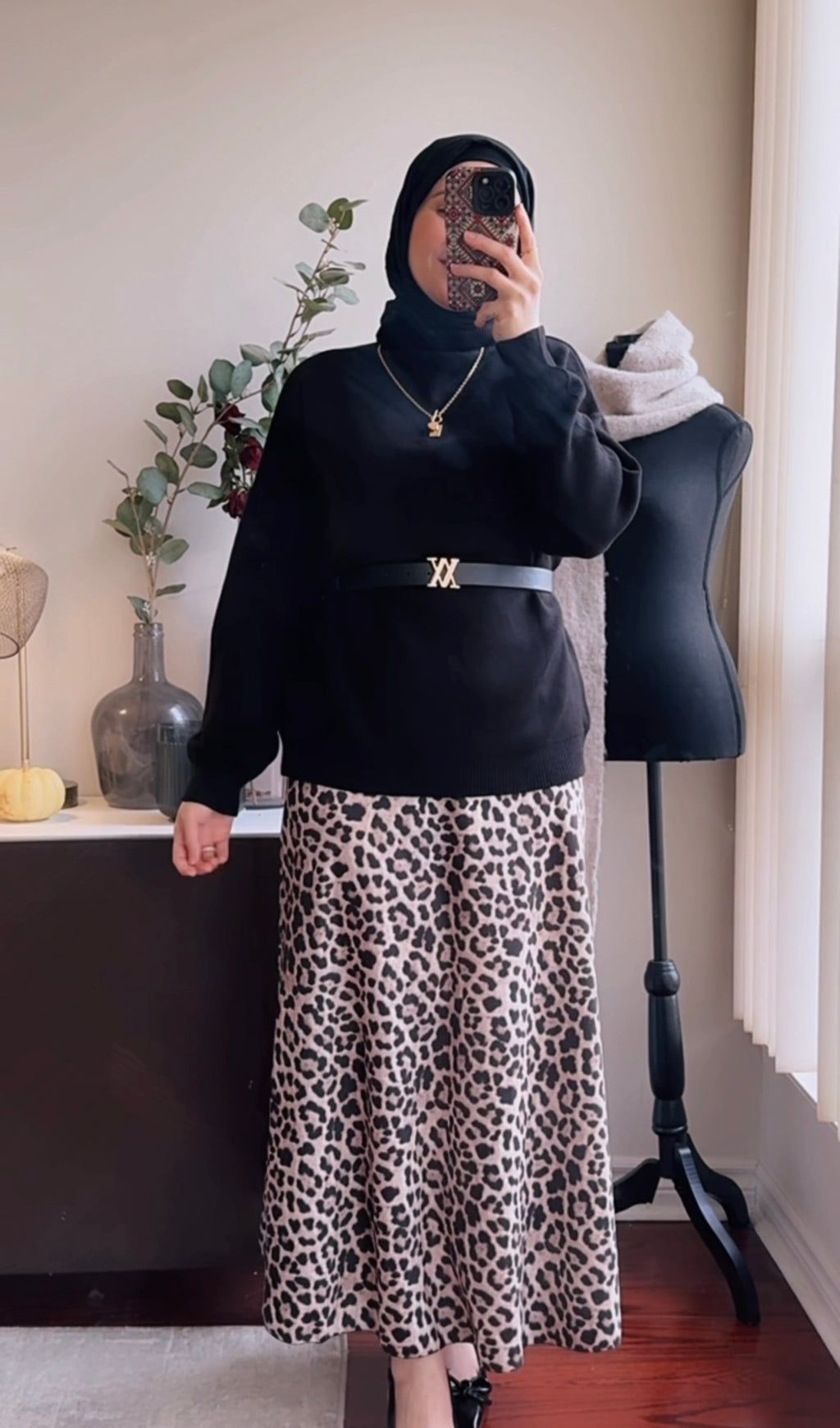 Leopard Satin Skirt  image 4