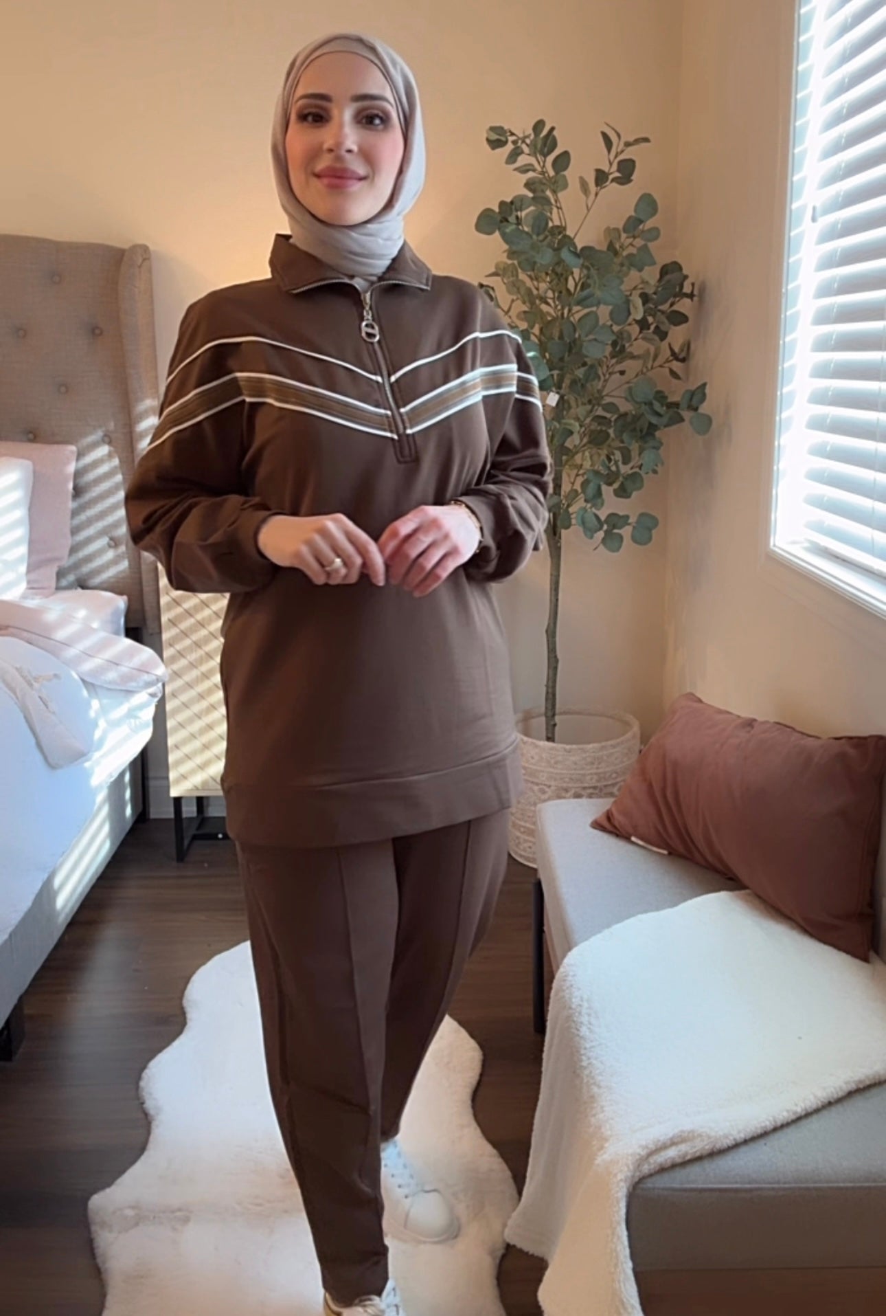 Brown Cotton Tracksuit image 1