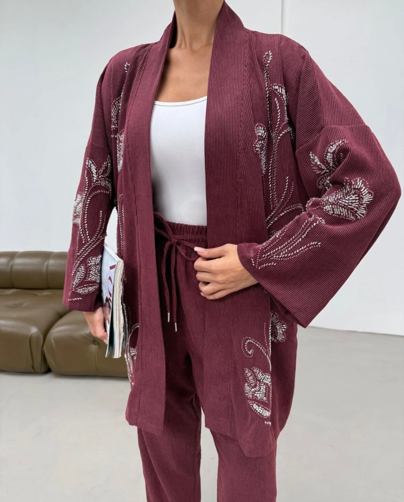 Burgundy Grace Embellished Set image 11