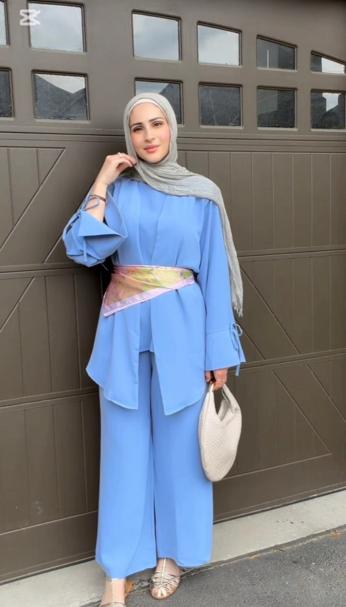 ONUK Two-Piece Modest Co-Ord Set - Pastel Blue