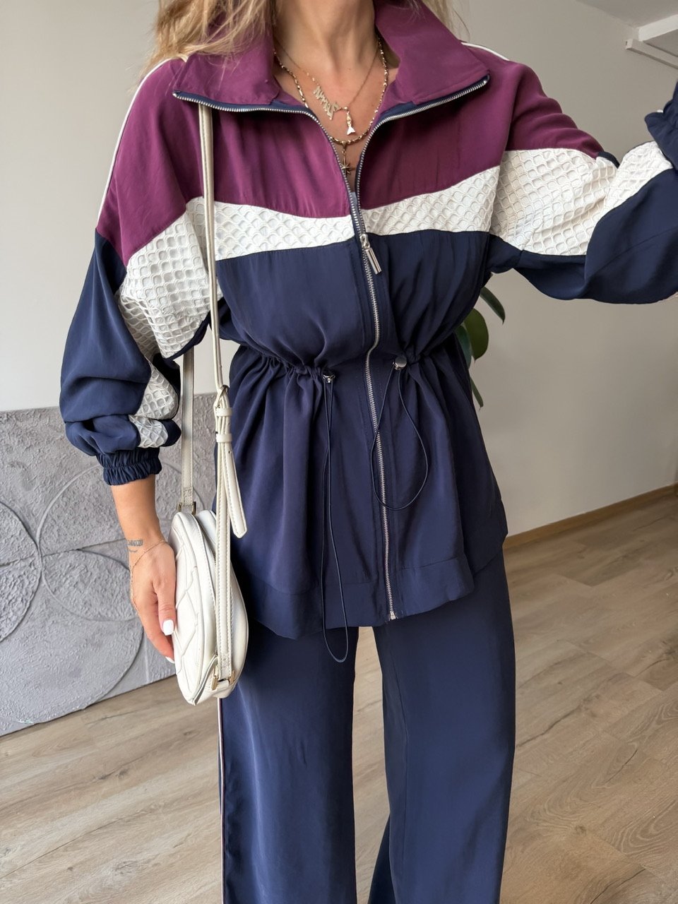 Color-Block Sport Set - Navy Blue