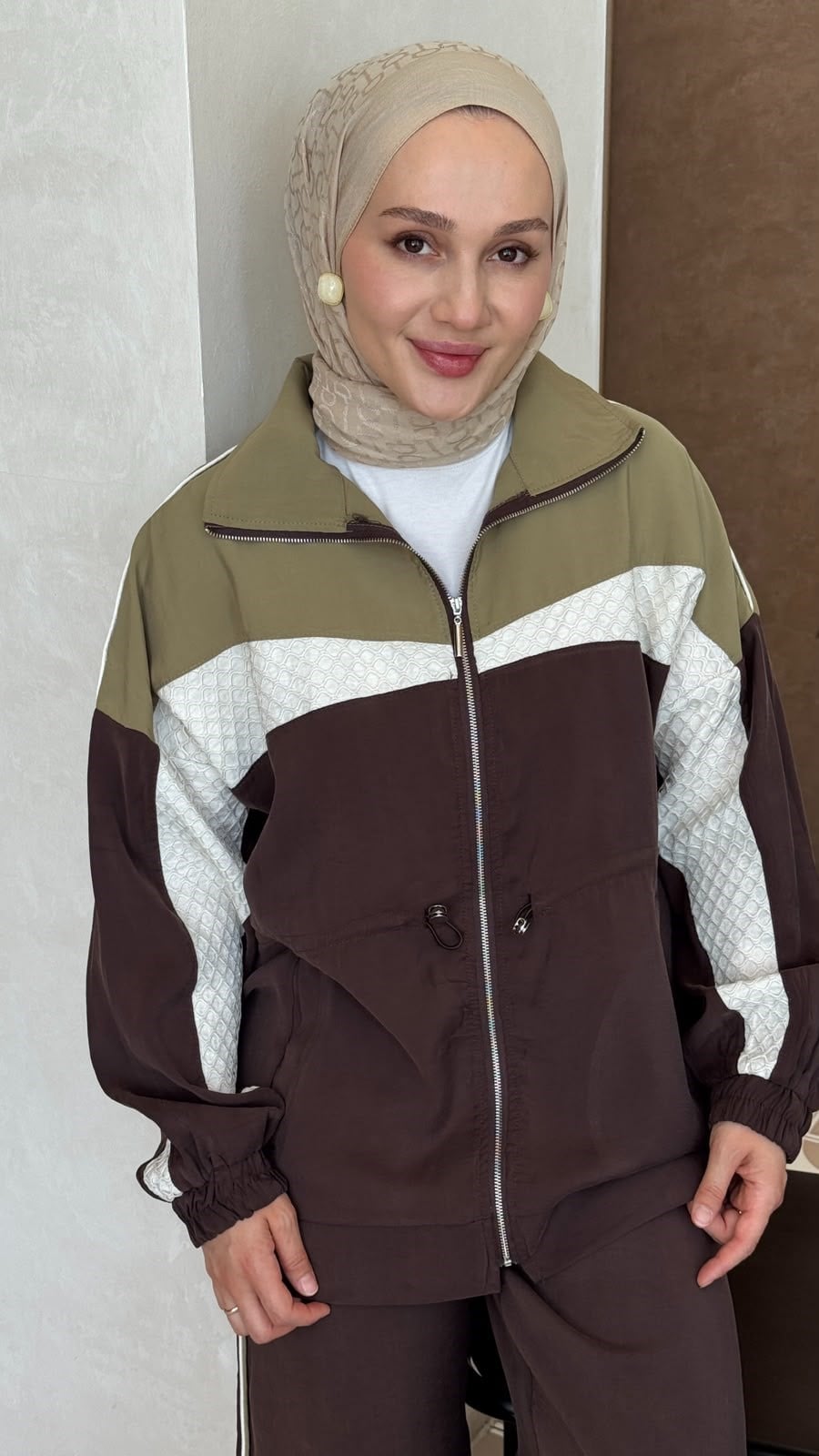 Color-Block Sport Set - Brown