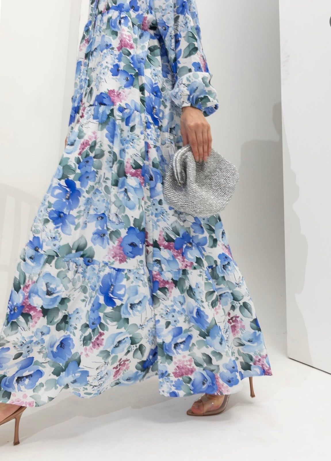 Rosaline Blue Summer Print Dress image 1