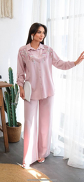 Embroidered Two-Piece Set – Soft Rose image 0