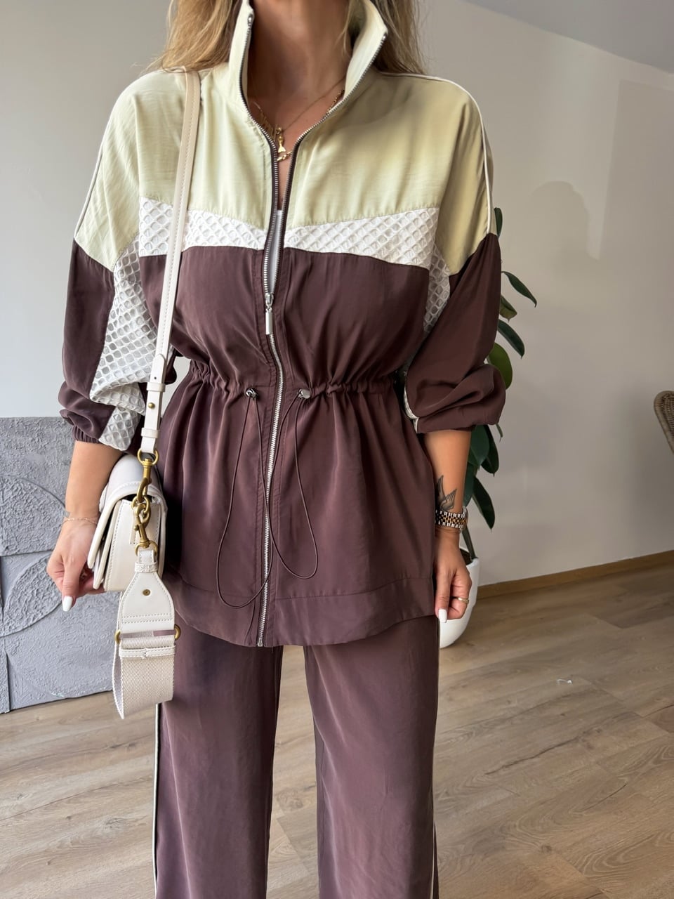 Color-Block Sport Set - Brown