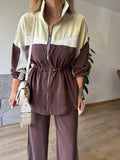 Color-Block Sport Set - Brown