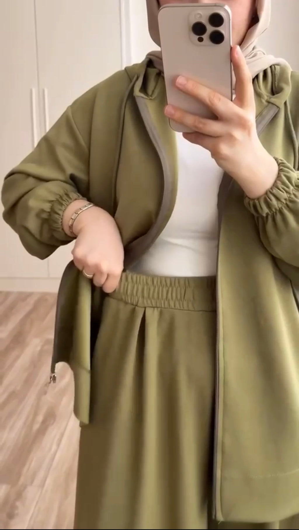 Basic Olive Green Hooded Co-Ord Set