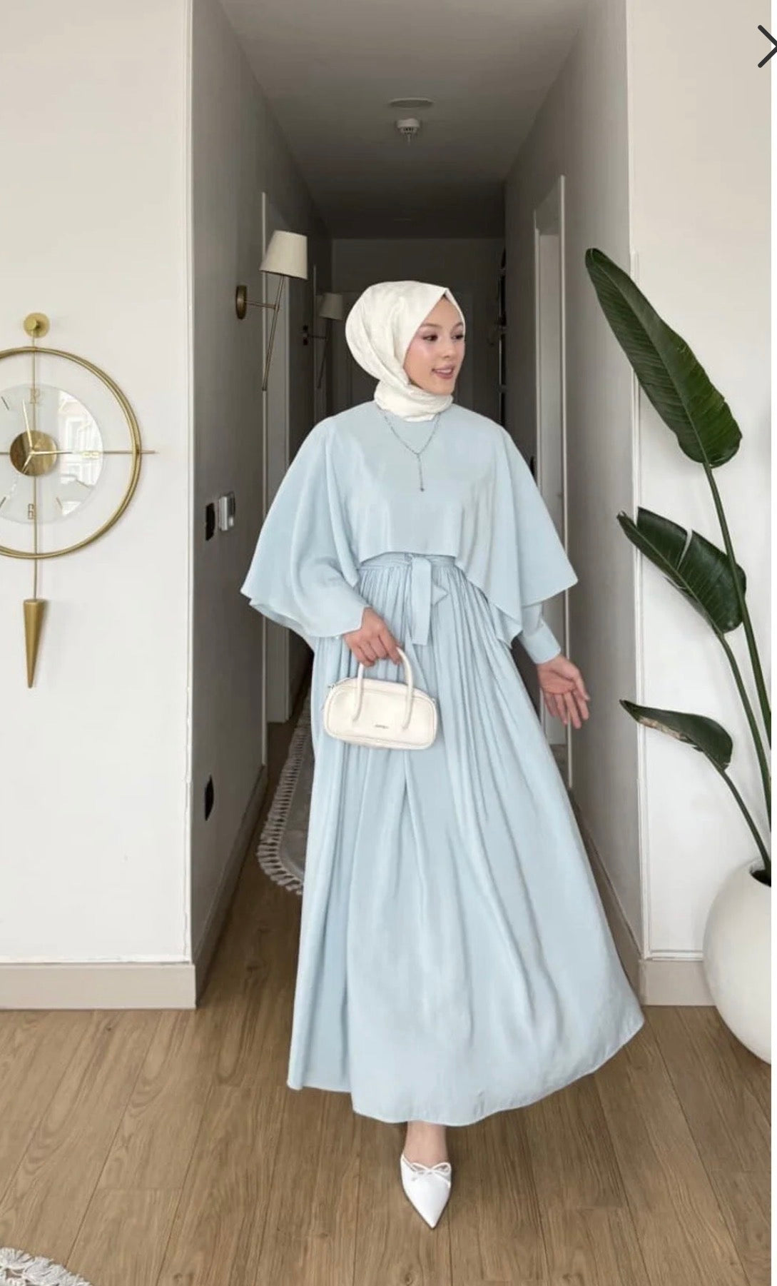The Mist Blue Cape Summer Dress
