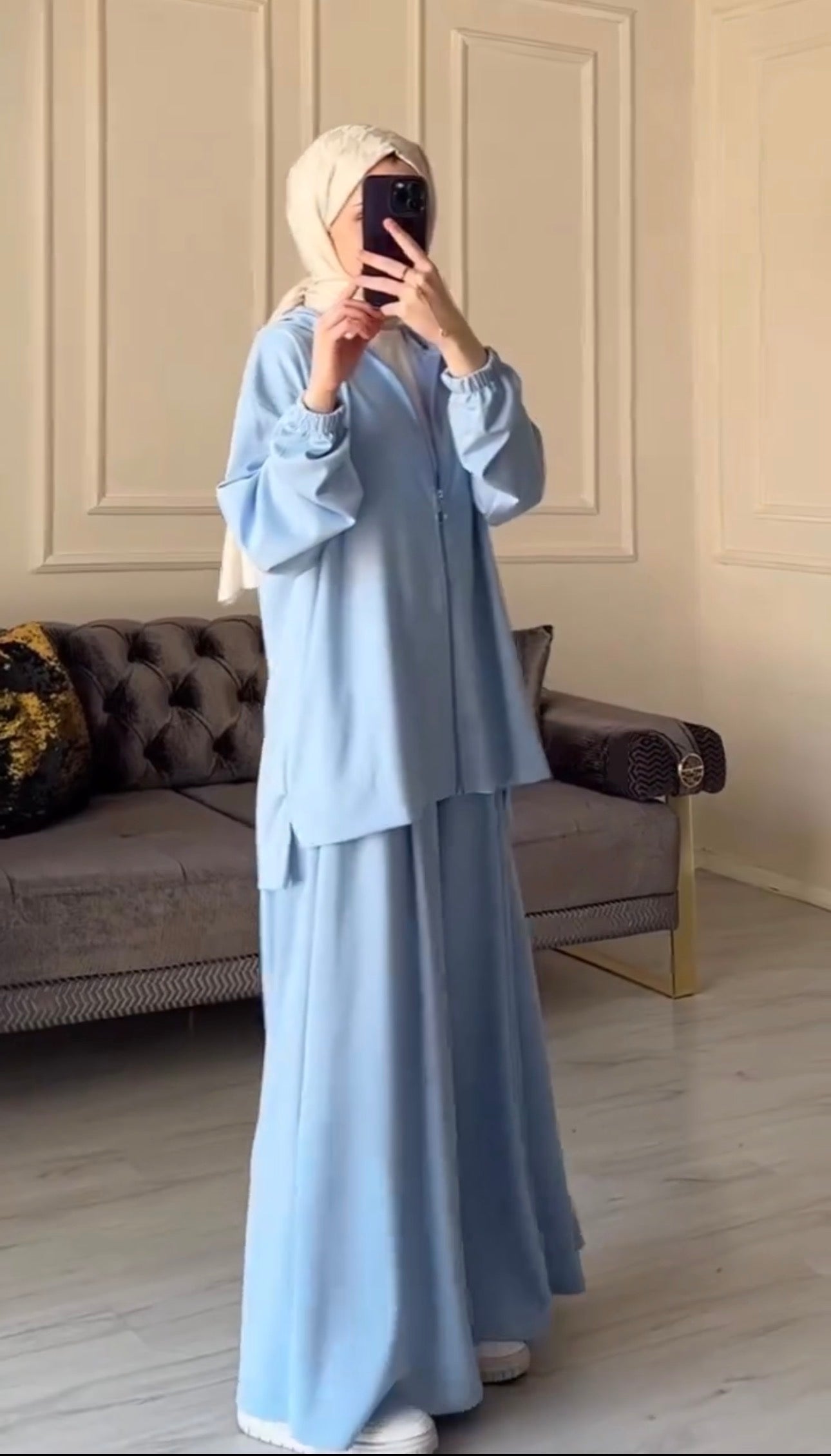 Basic Blue Hooded Co-Ord Set