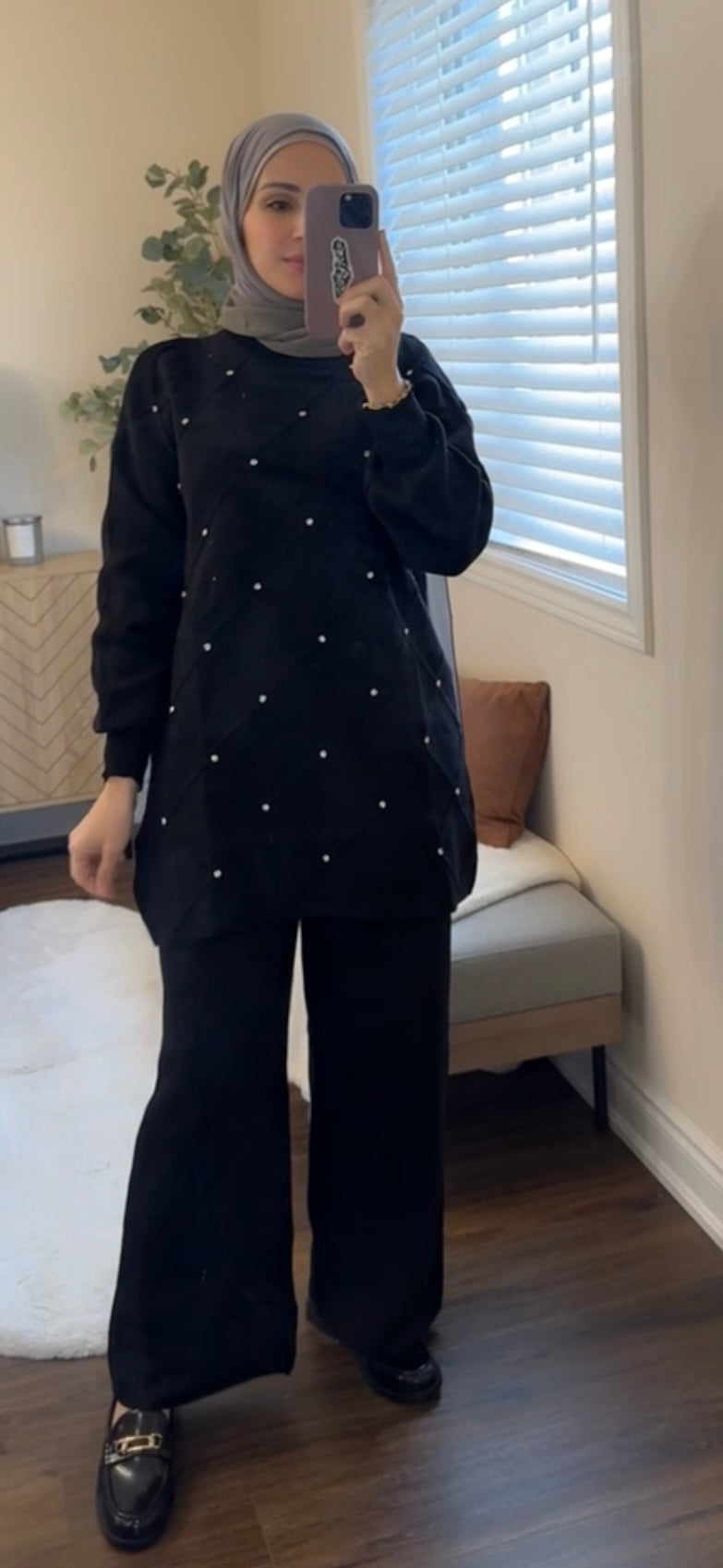 Diamond Knitted Triko Set - Black 🖤 image 0