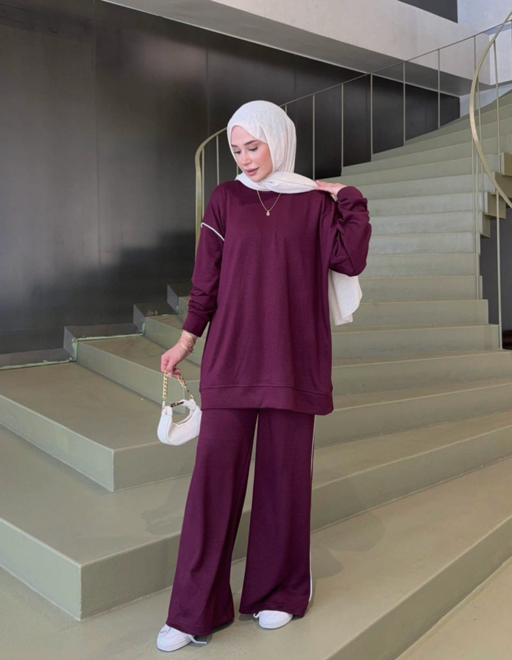 Oysho Sporty Tracksuit - Dark Burgundy