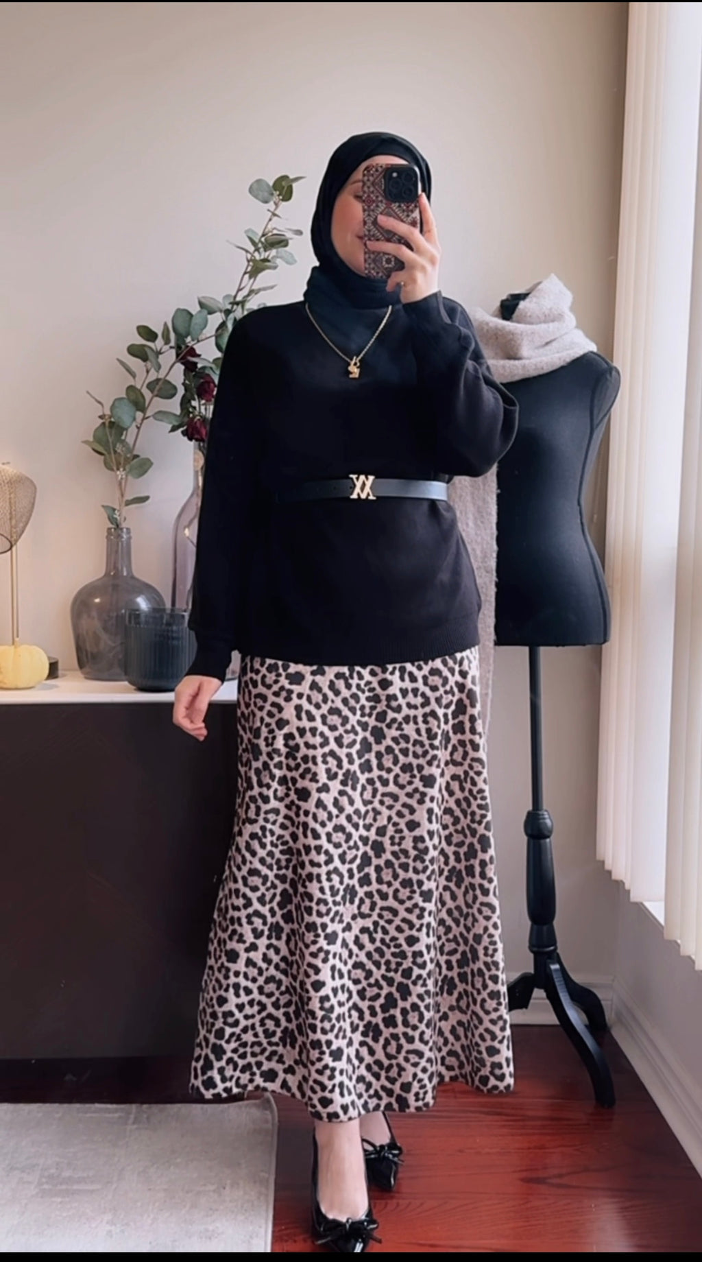 Leopard Satin Skirt  image 3