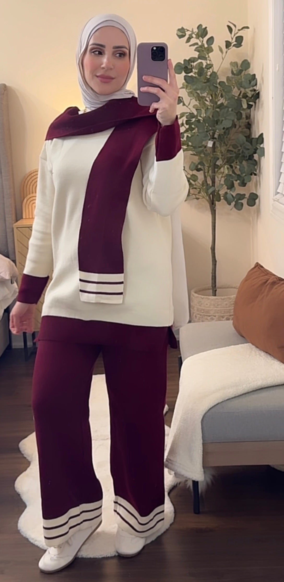 Cozy Harmony Knit Set - Burgundy Edition image 0
