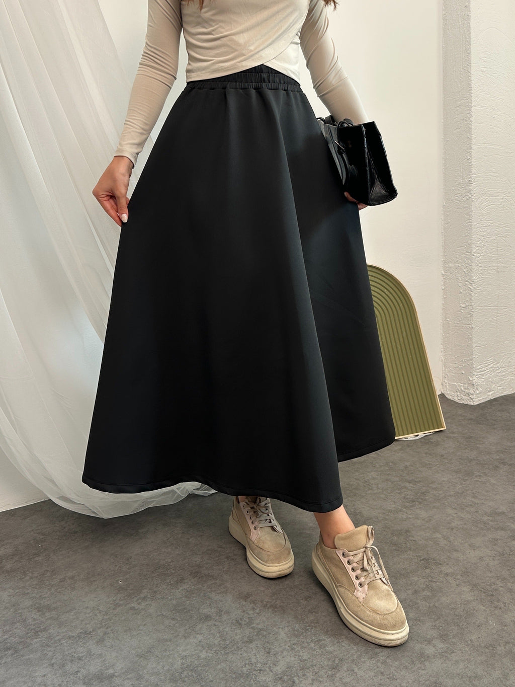 Scuba Maxi Skirt - Black