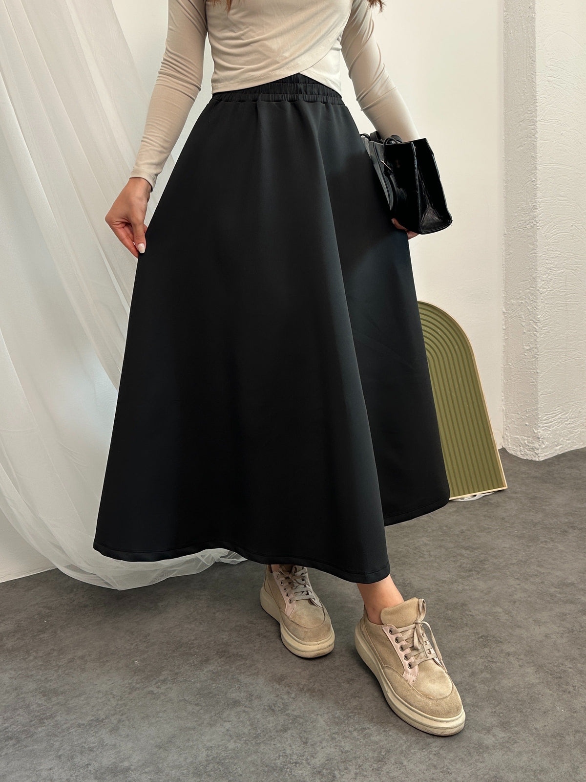 Scuba Maxi Skirt - Black