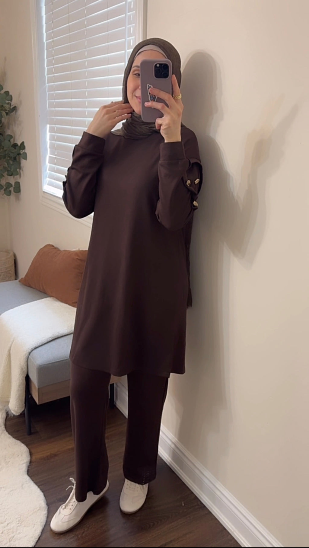 Chocolate Brown Long Tunic Set