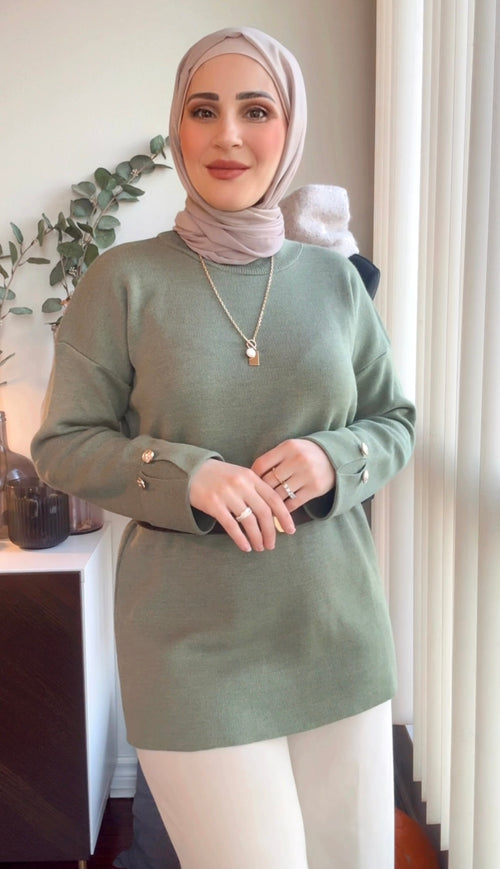 Buttoned Detailed Tunic - Green image 0