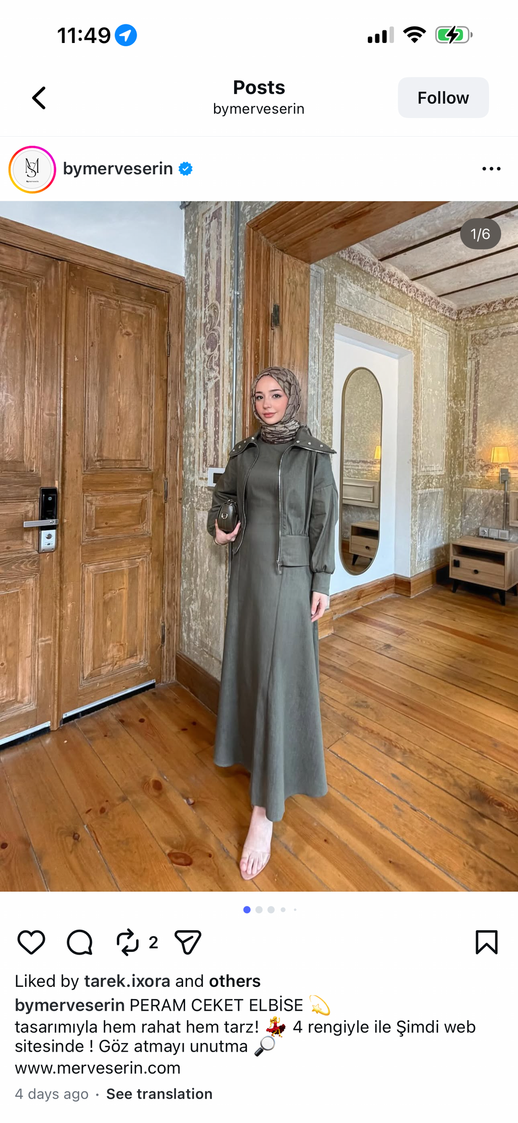 Layla Denim Dress Set - Olive Green