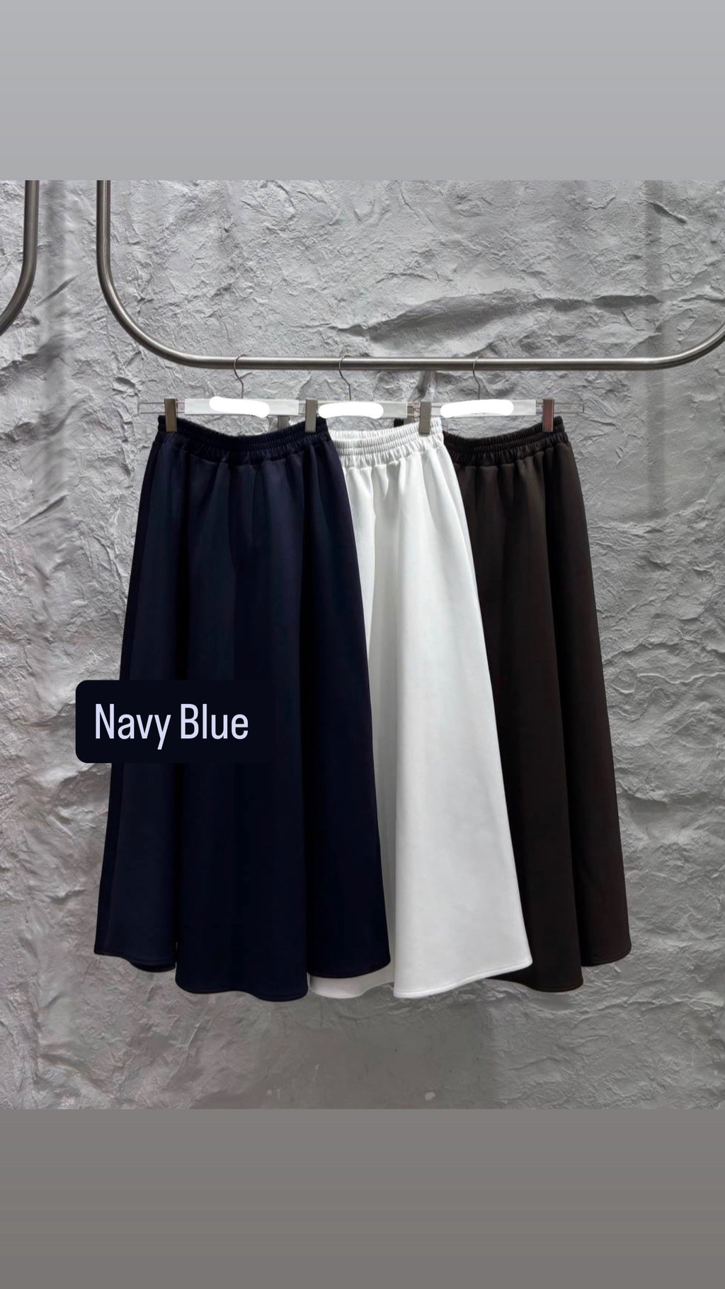 Scuba Maxi Skirt - Navy Blue