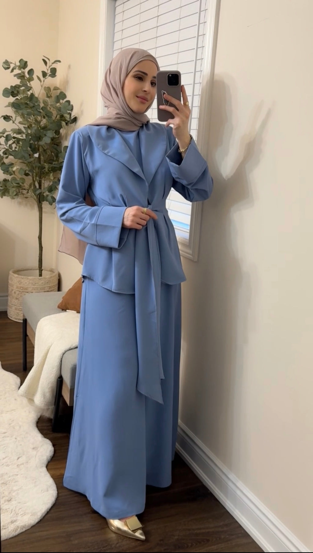 Safiya Tailored 3-Piece Set - Dusty Blue