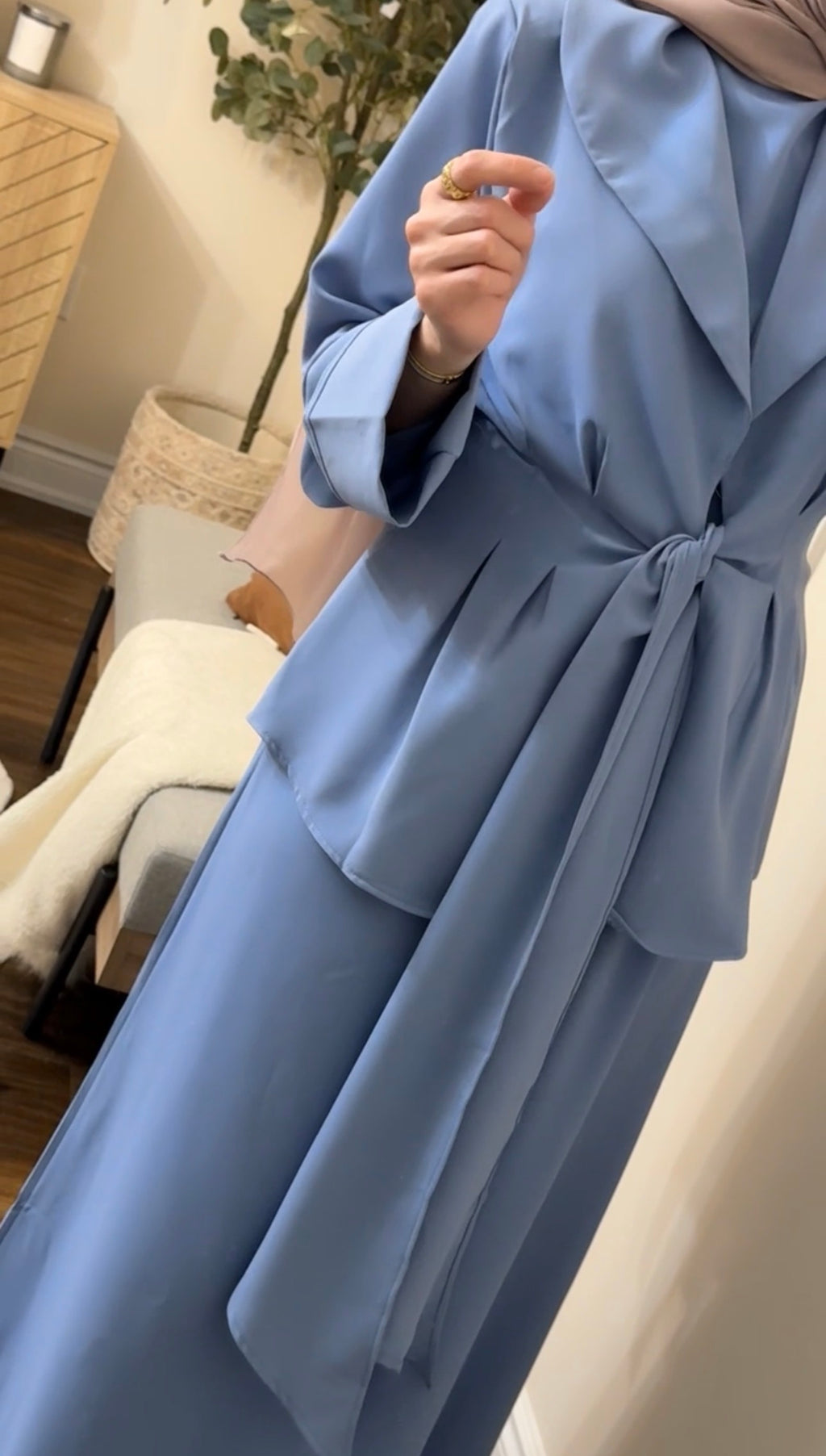 Safiya Tailored 3-Piece Set - Dusty Blue