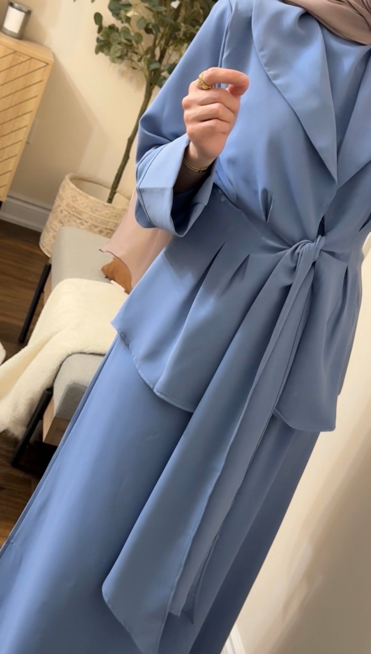 Safiya Tailored 3-Piece Set - Dusty Blue