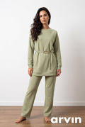Long Tunic Sage Belted Co-ord Set