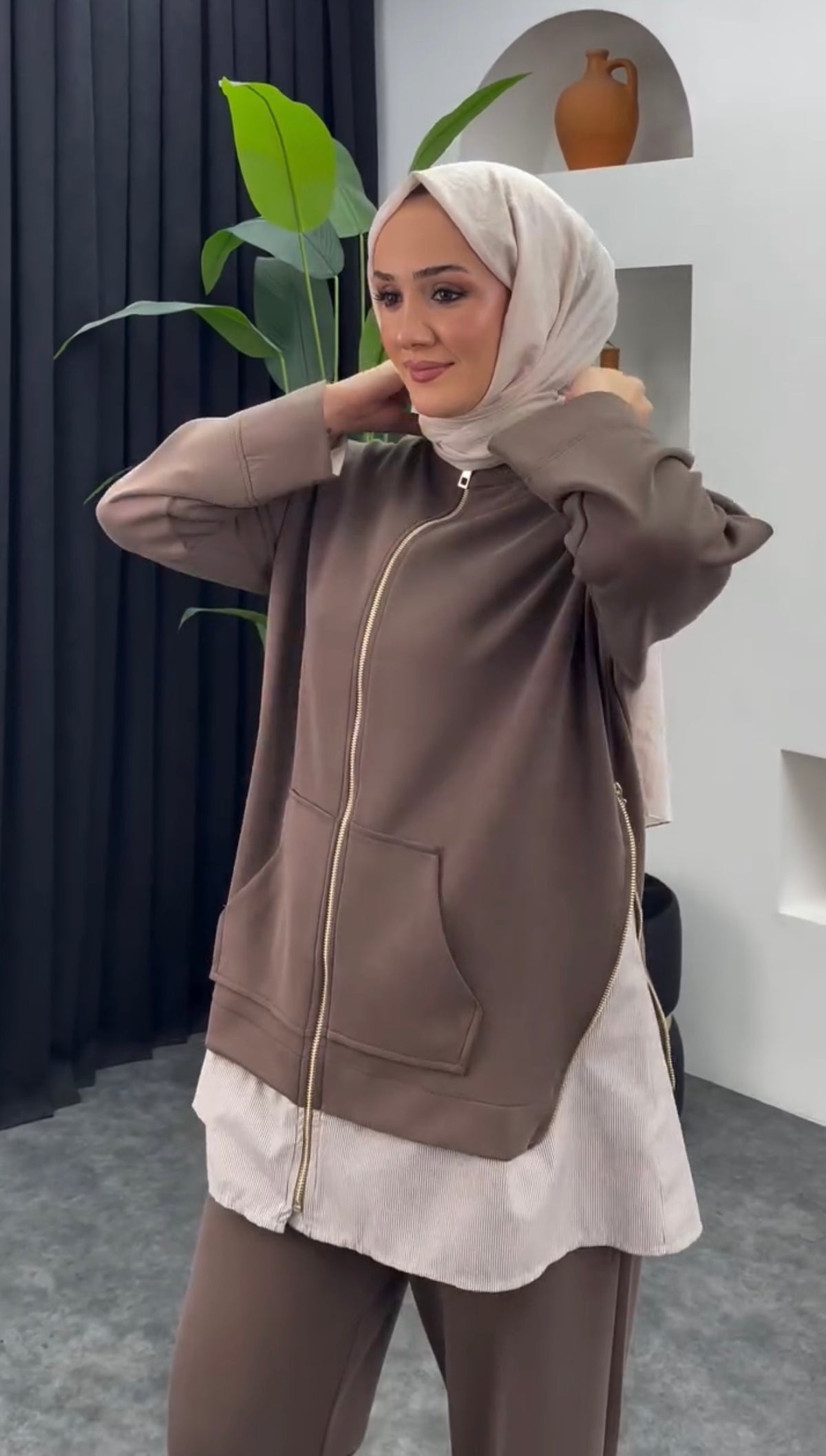Two-Tone Modal Tracksuit Set