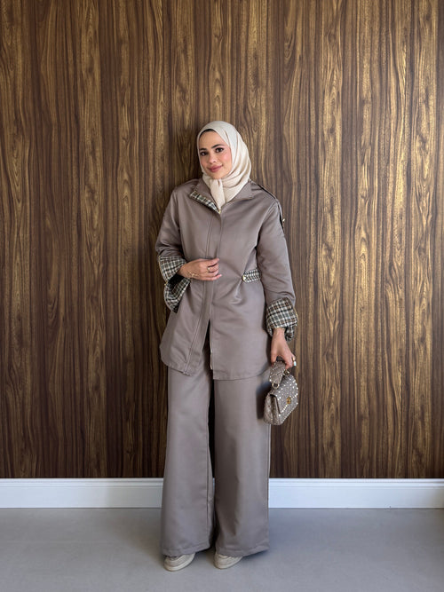 Classic Twill Co-ord Set - Taupe