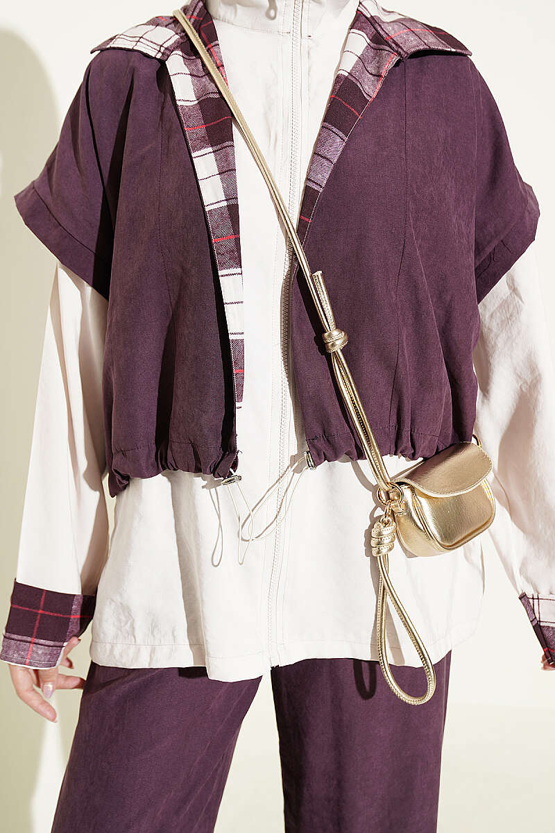 Modern Urban Layered Two-Piece Set | Plum & Cream