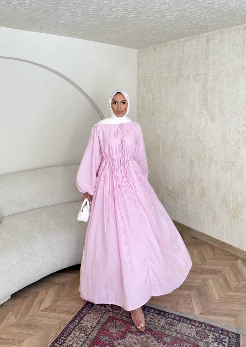 Rosé Linen Maxi Dress  image 2