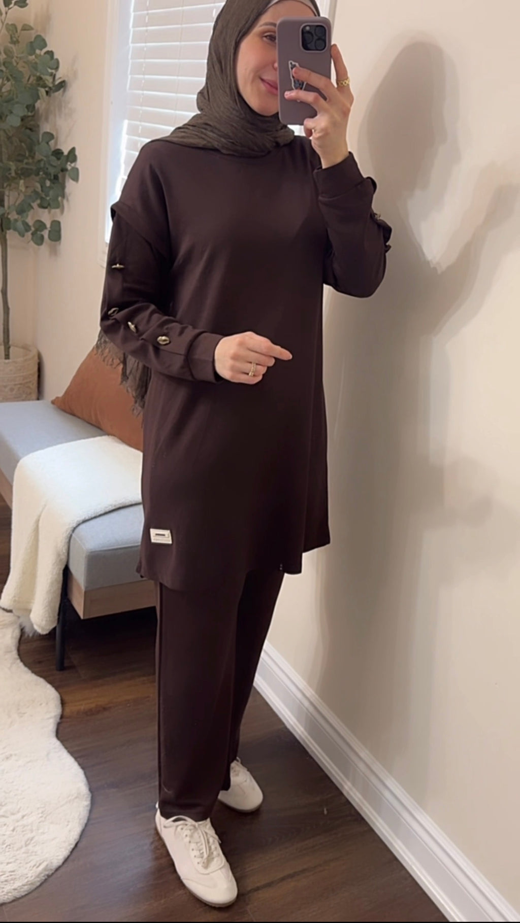 Chocolate Brown Long Tunic Set