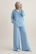 Basic Blue Hooded Co-Ord Set