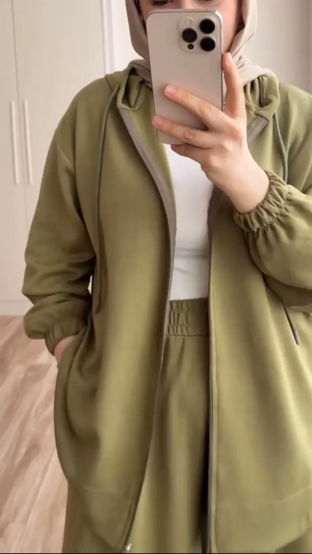 Basic Olive Green Hooded Co-Ord Set