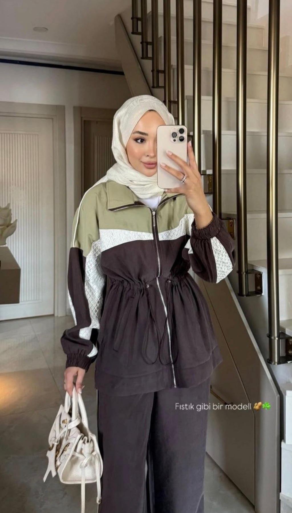 Color-Block Sport Set - Brown