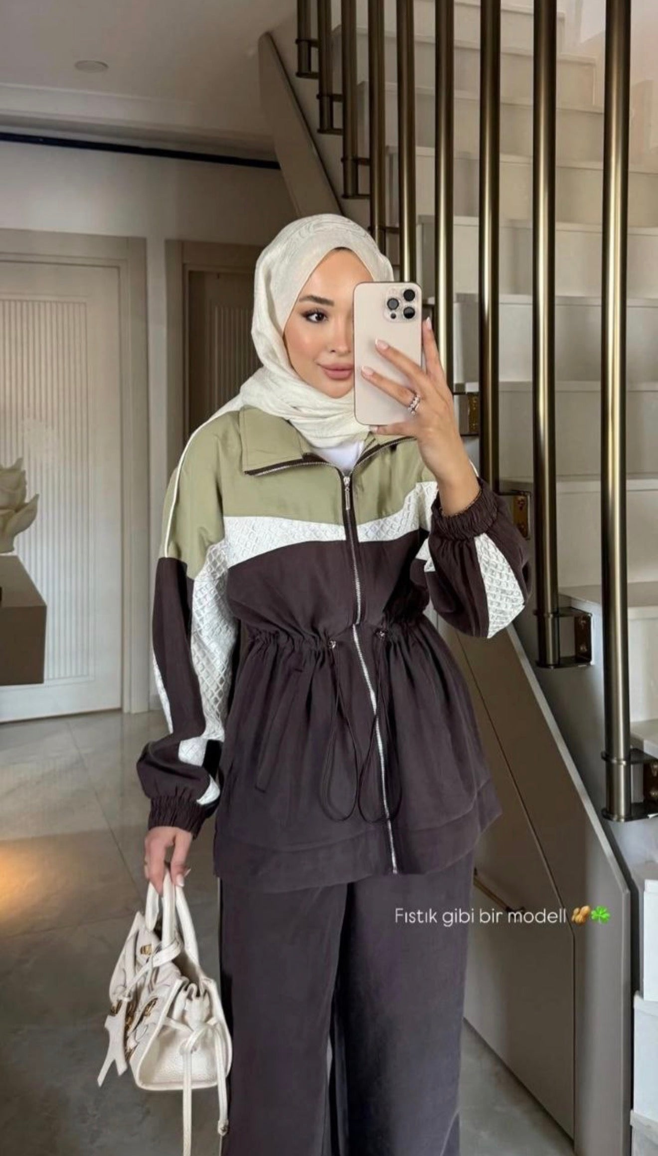 Color-Block Sport Set - Brown