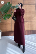 Burgundy Grace Knit Skirt Set image 1