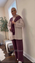 The Soft Touch Layered Loungewear Set - Burgundy