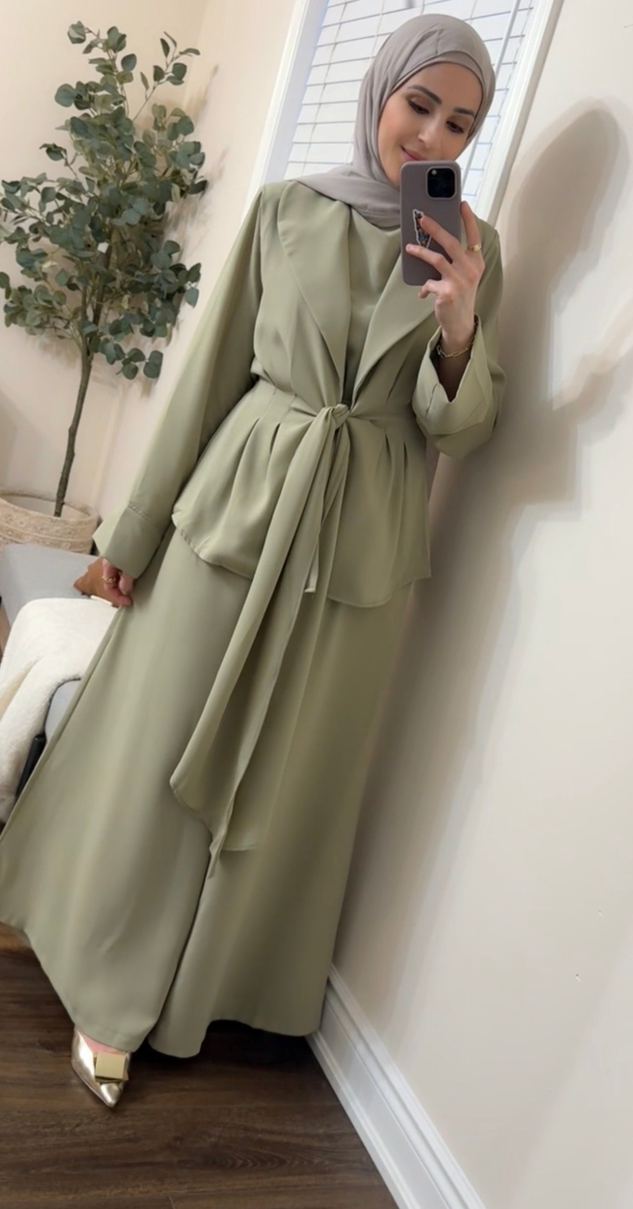 Safiya Tailored 3-Piece Set - Sage Green