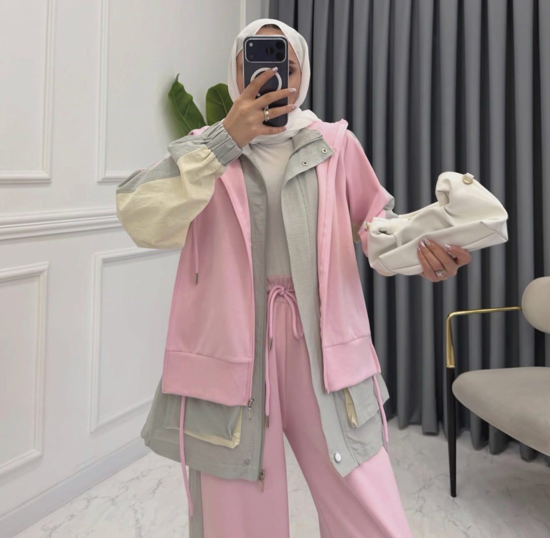 Ayla Color-Block Hooded Trackset