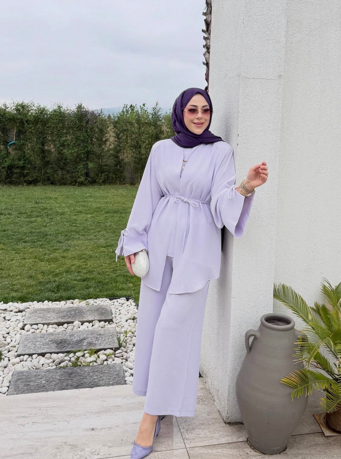 ONUK Two-Piece Modest Co-Ord Set - Lavender