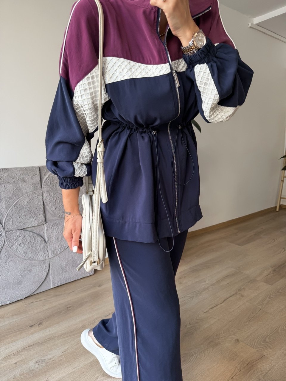 Color-Block Sport Set - Navy Blue