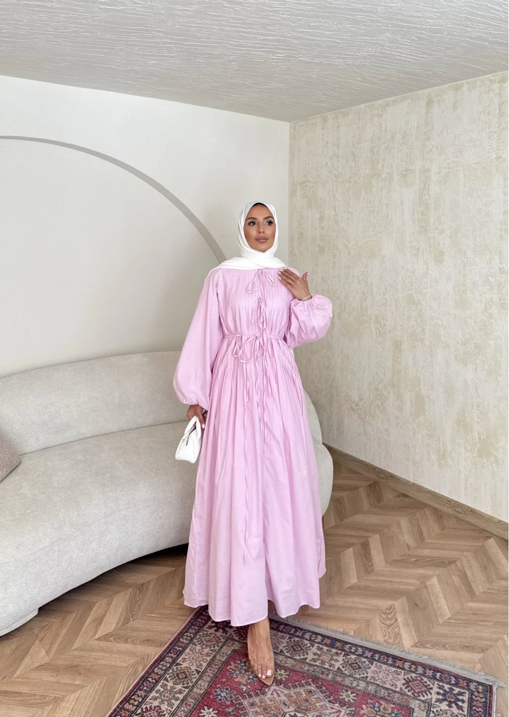 Rosé Linen Maxi Dress  image 3