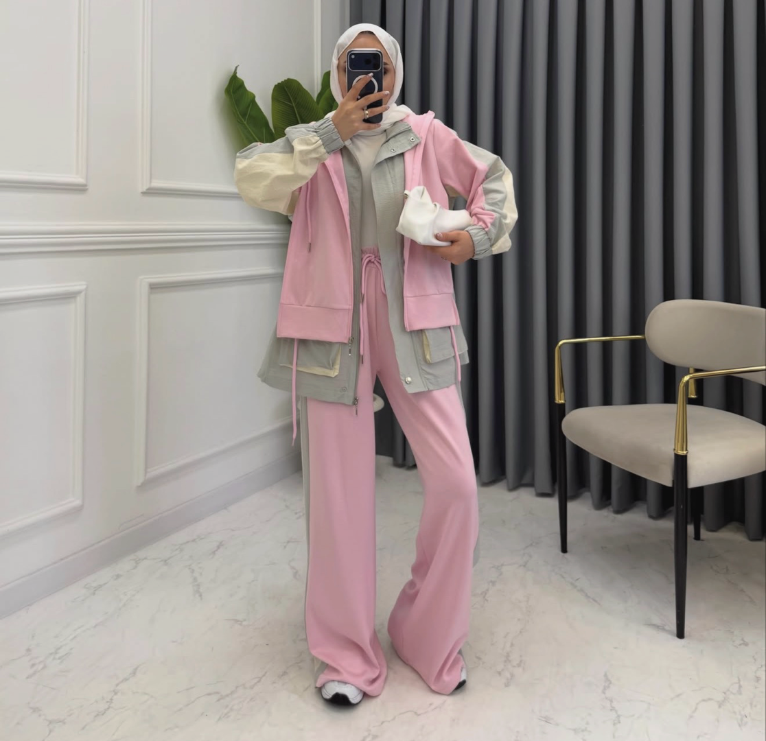 Ayla Color-Block Hooded Trackset