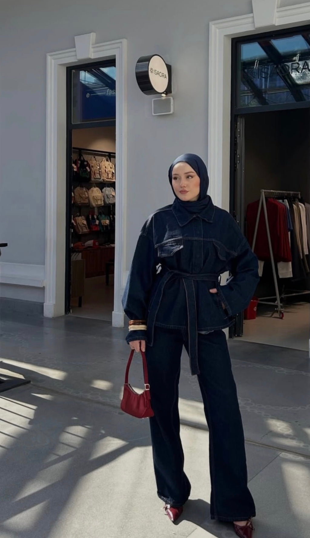 Denim Belted Set