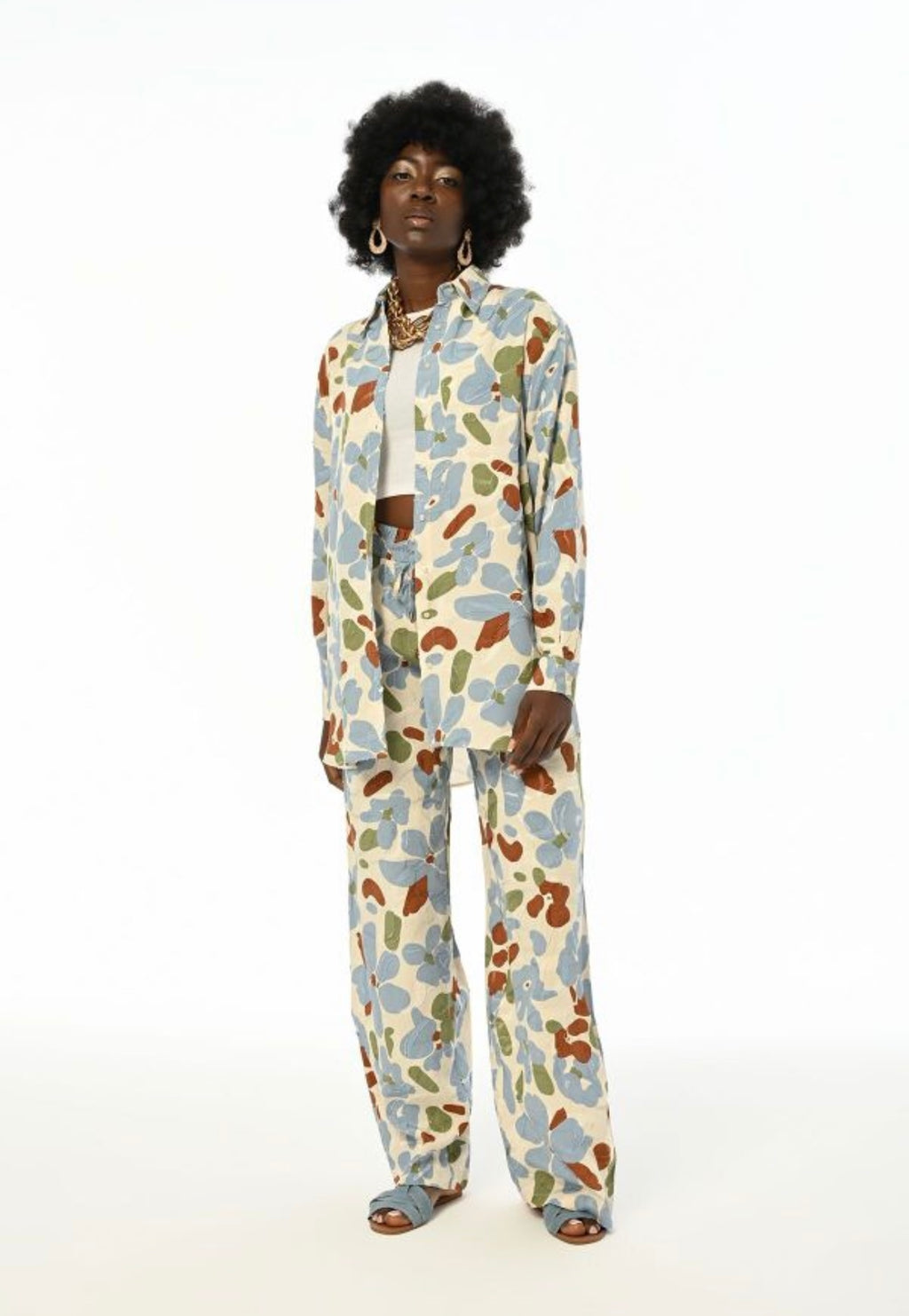 Patterned Oversize Women's Shirt - Jacquard image 4