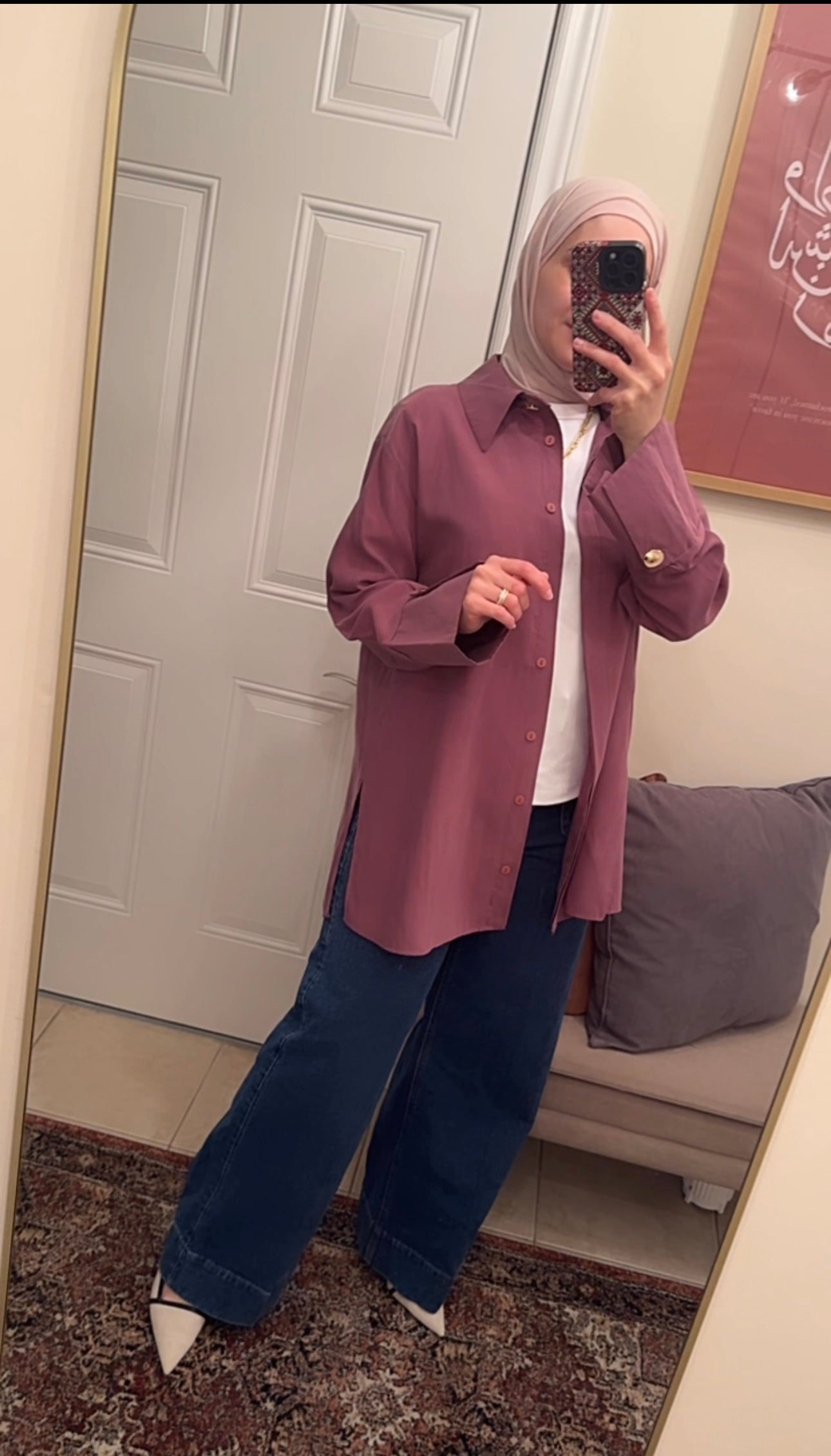 Golden buttoned Poplin Shirt image 7