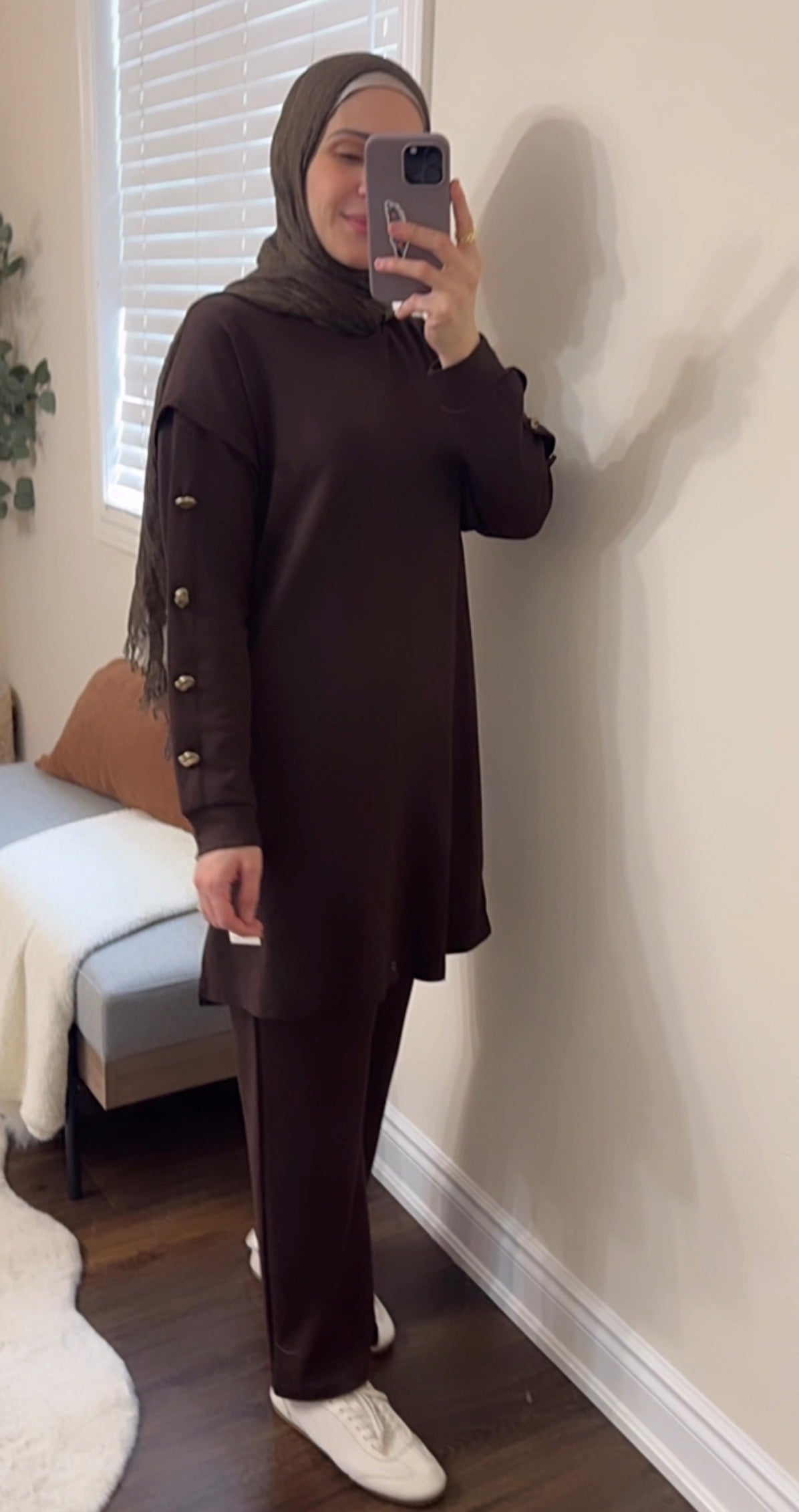 Chocolate Brown Long Tunic Set