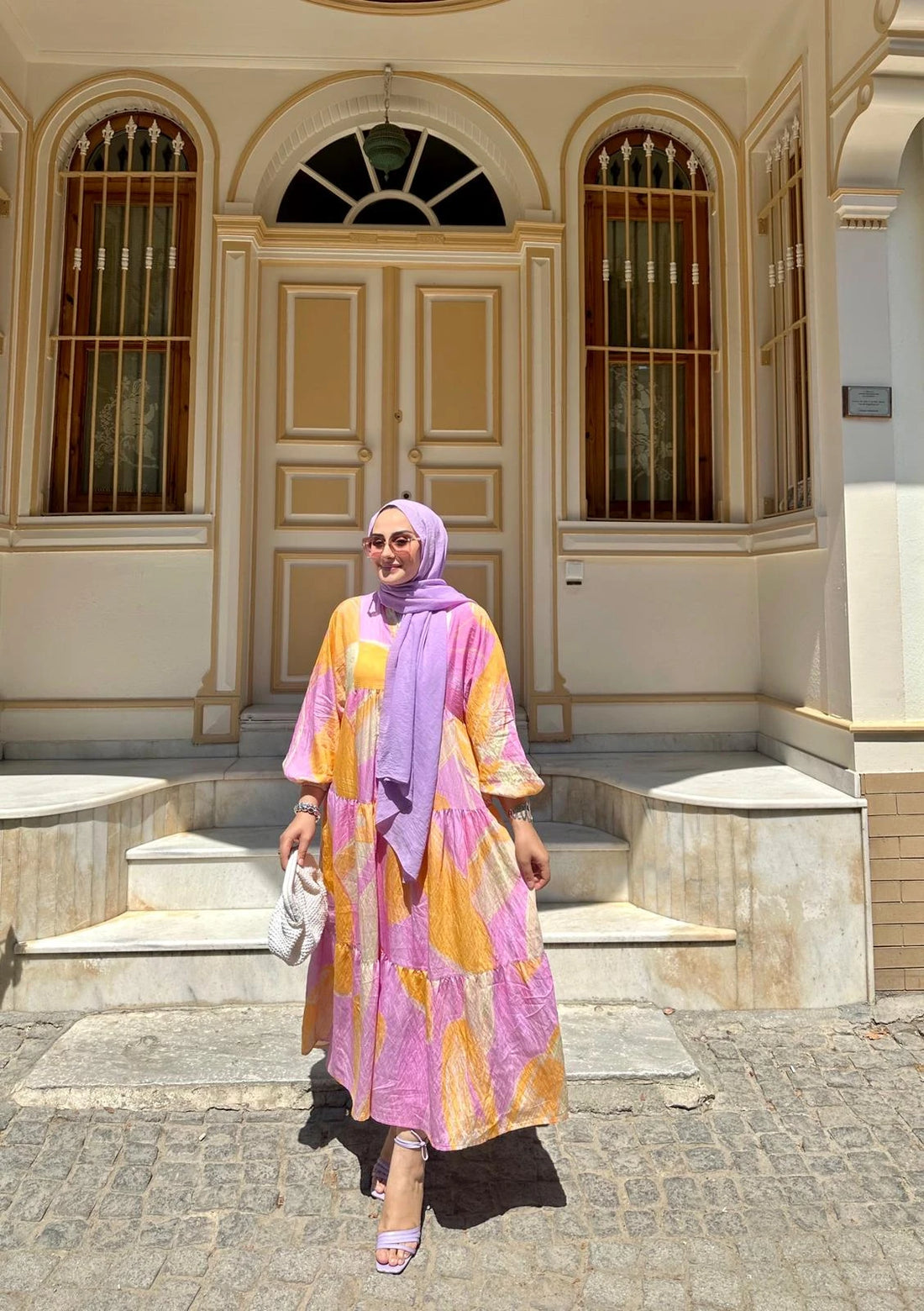 Sunset Abstract Maxi Dress – Bubblegum